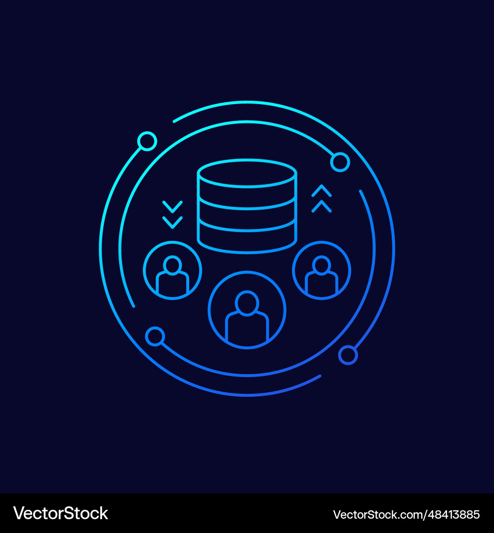 User base icon linear design Vector Image
