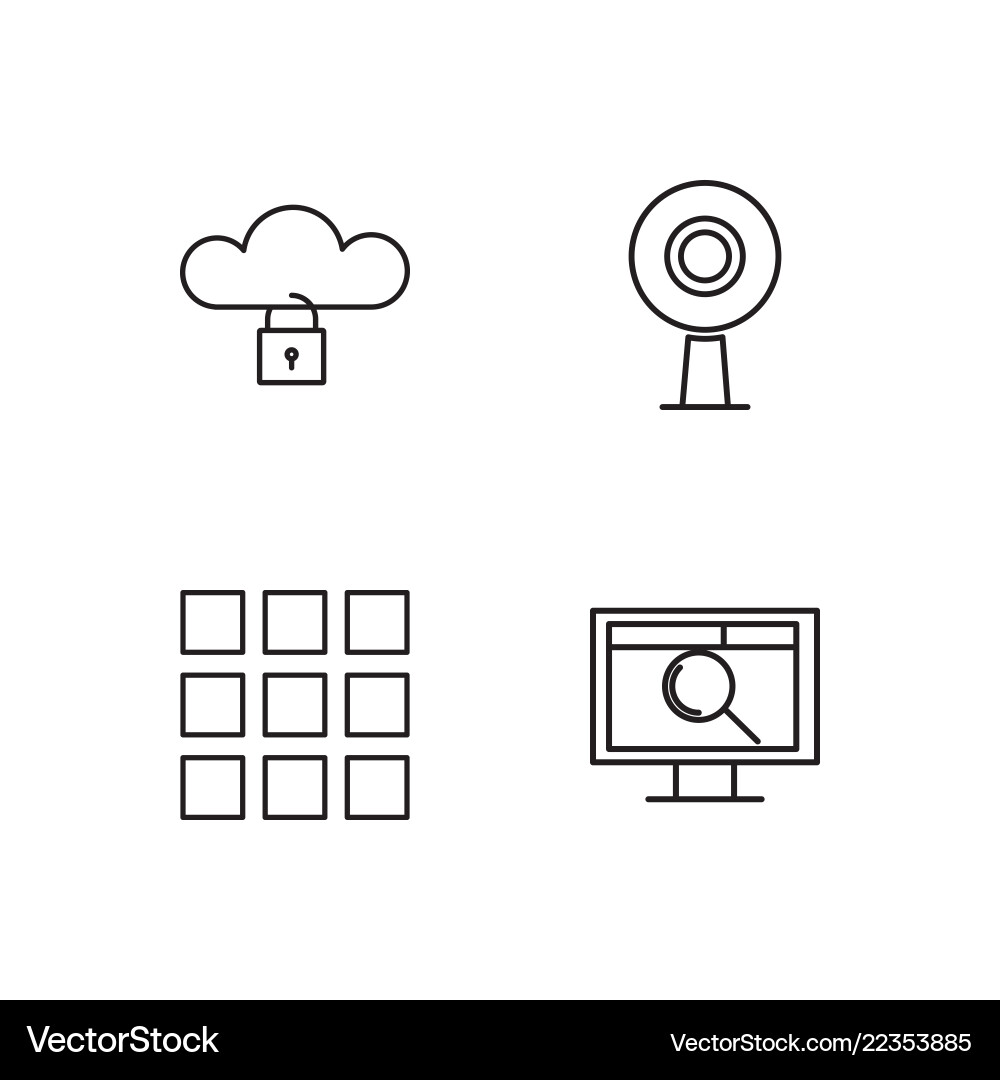Web simple outlined icons set vector image