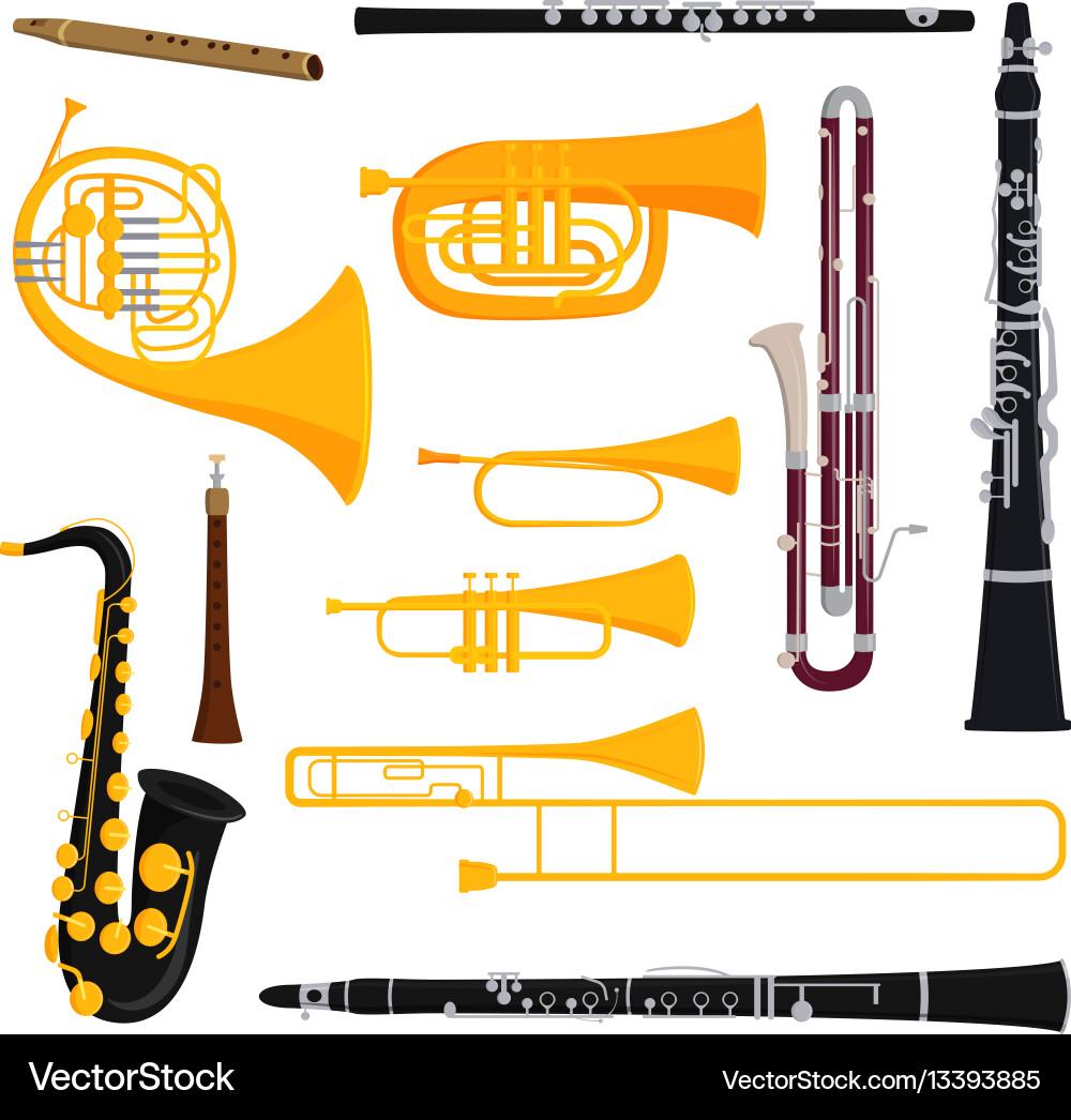 Wind Instruments Collection vector image