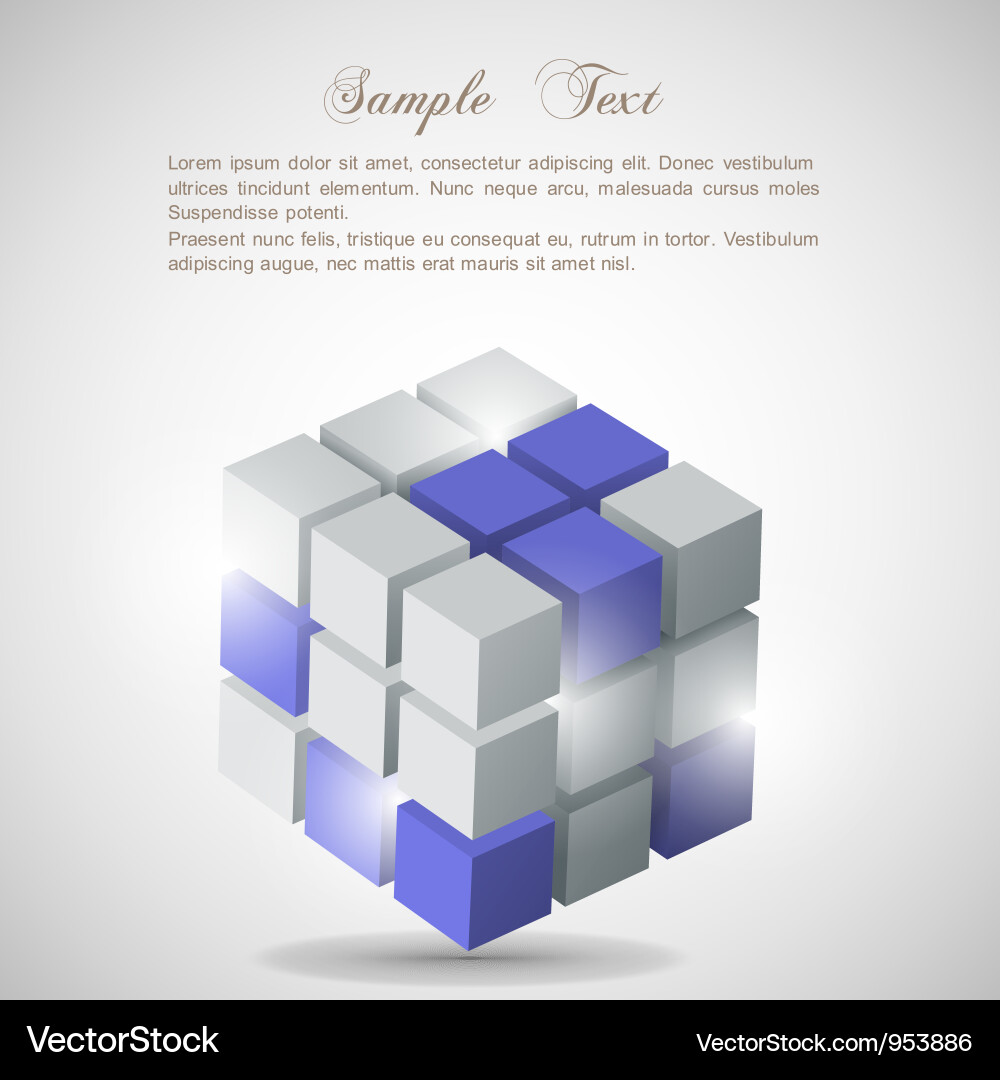 3d cube Royalty Free Vector Image - VectorStock