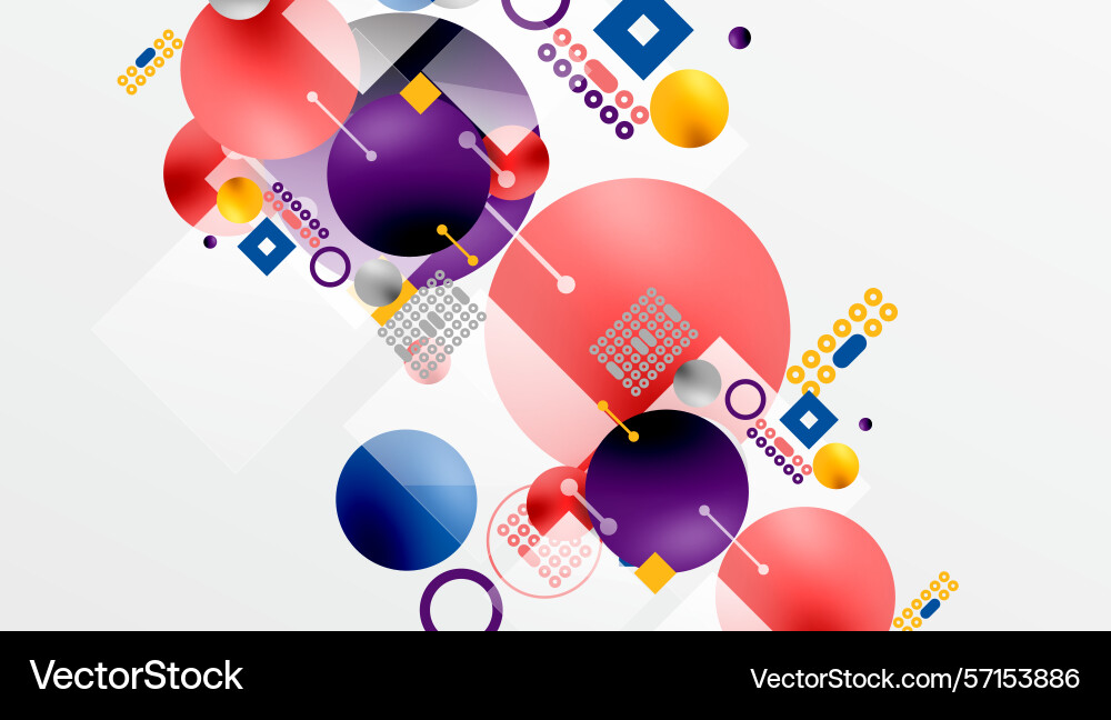 Abstract composition circles squares dots create Abstract composition circles squares dots create vector image