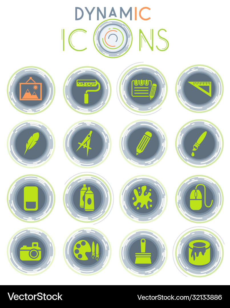 Art tools dynamic icons Art tools dynamic icons vector image