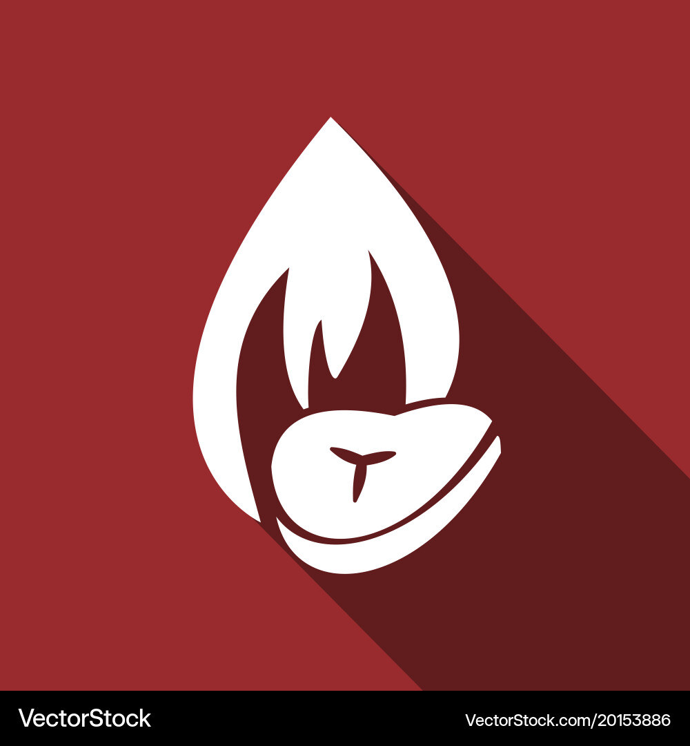 Bacon icon with a long shadow Vector Image
