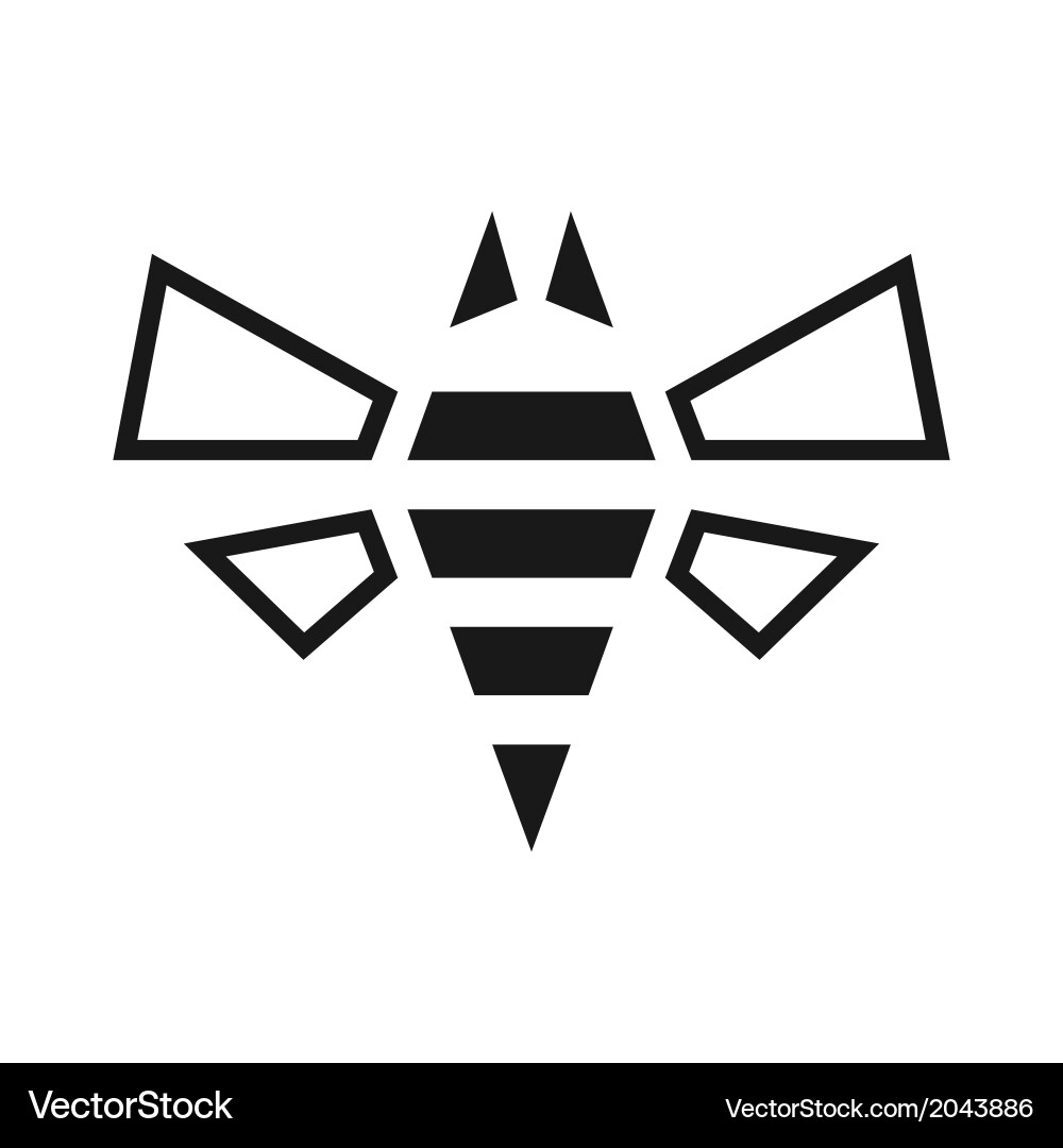 Bee Icon - Simple Shape vector image