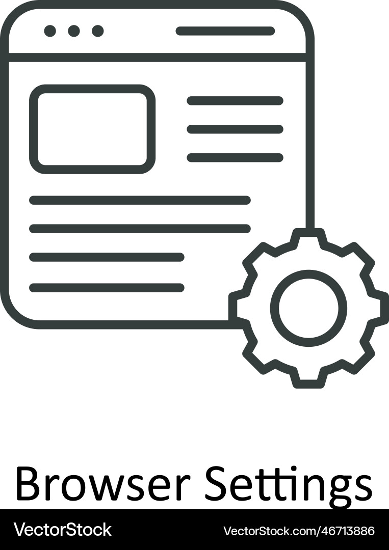 Browser settings outline icons simple st vector image