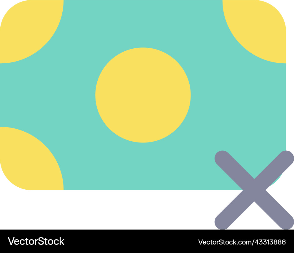 Cashless payment only flat color ui icon Cashless payment only flat color ui icon vector image