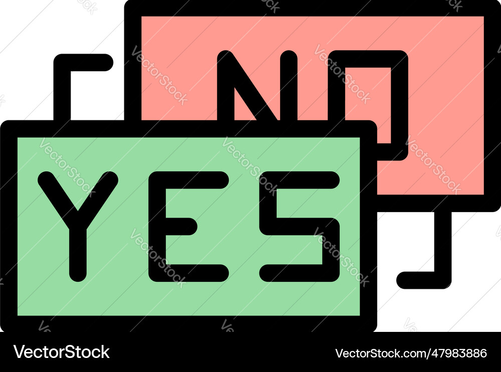Code yes no icon flat Code yes no icon flat vector image