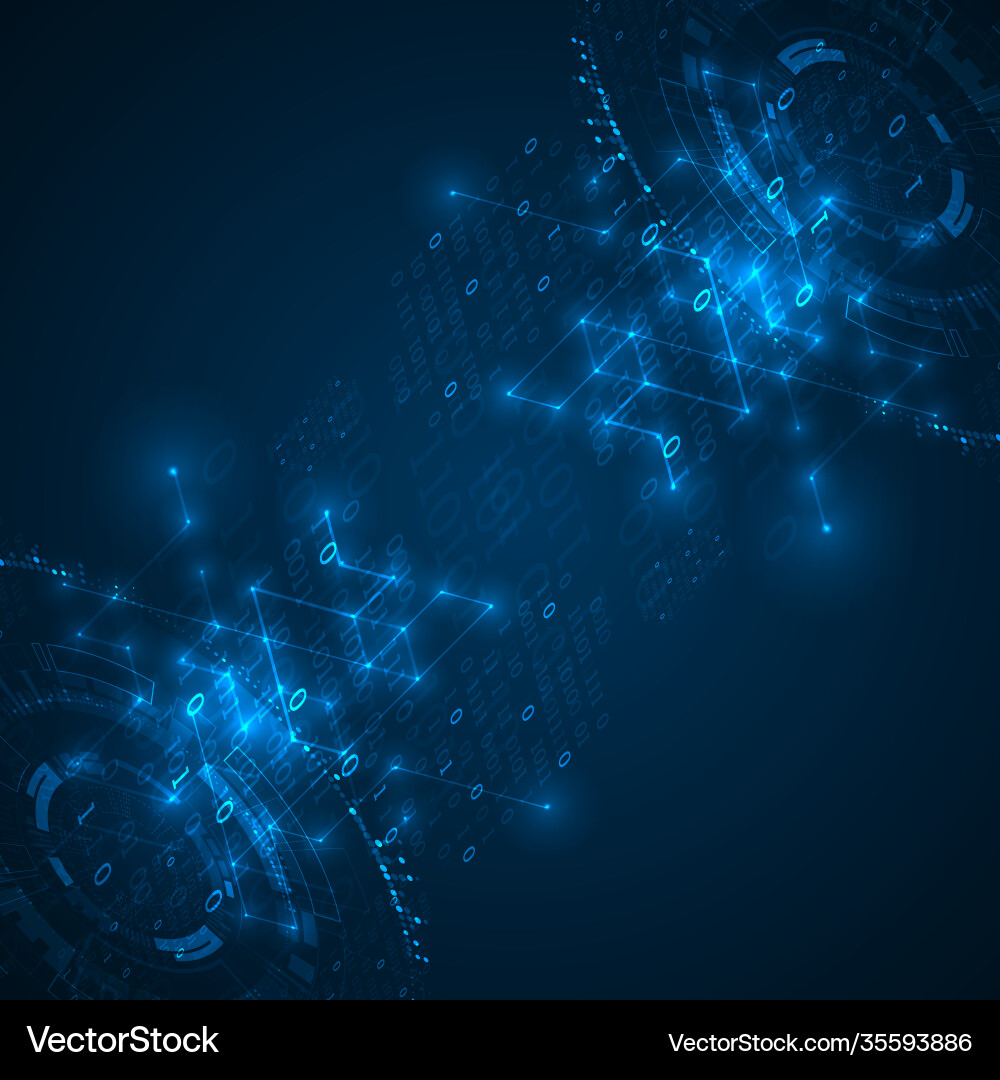 Digital technology and engineering background vector image