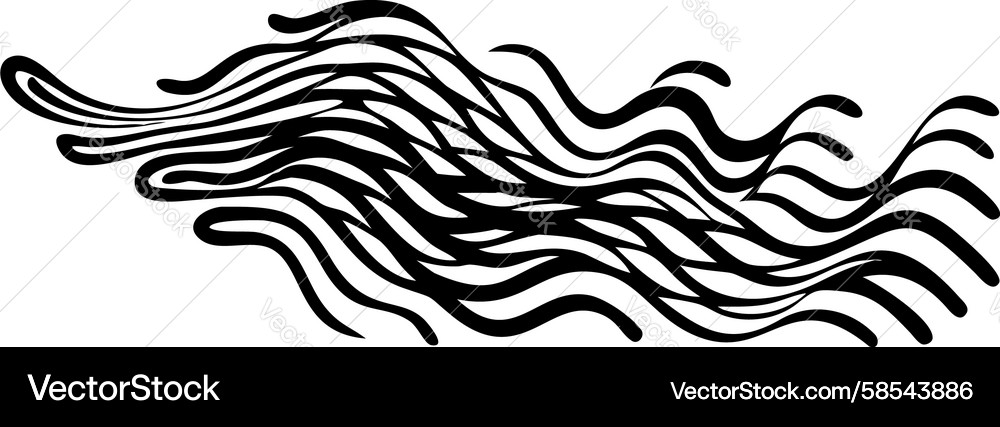 Dynamic Wavy Stripes Monochrome Vector Image