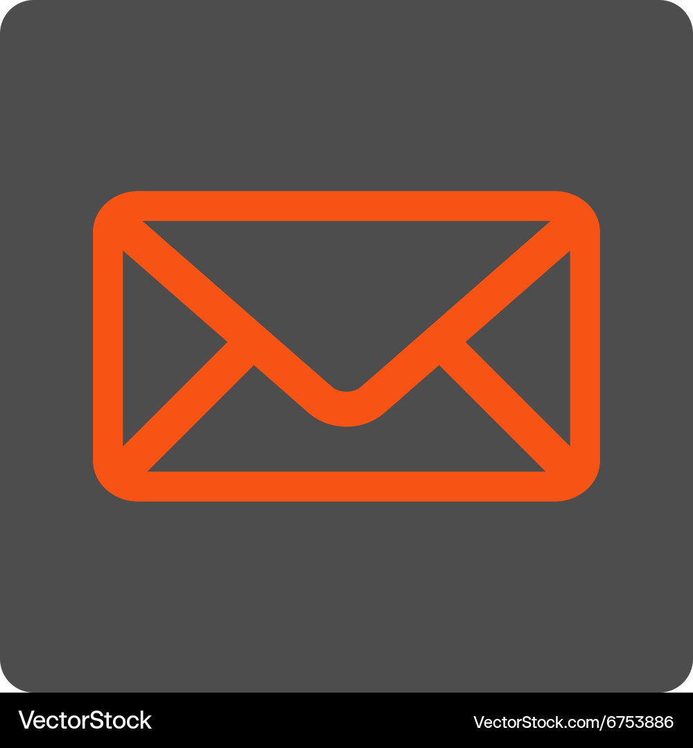Envelope rounded square button vector image