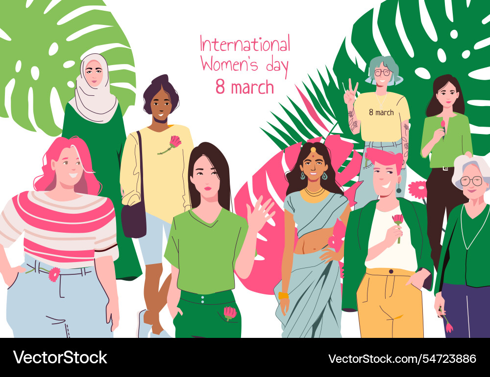 Feiern internationalen Frauentag - März 8 Feiern internationalen Frauentag - März 8 vektorbild