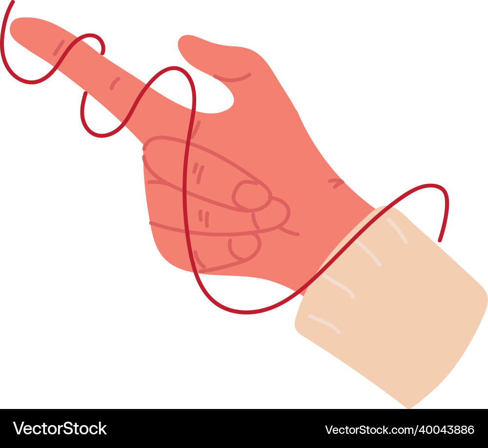 Finger with red string vector image