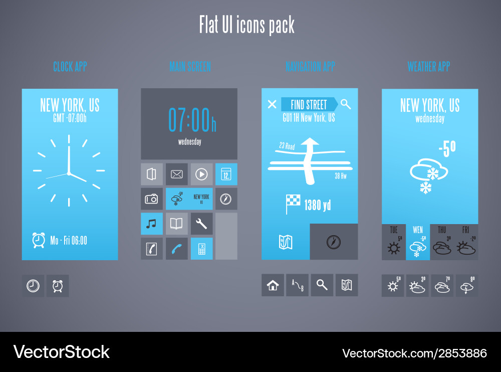 Flat design template for mobile devices Vector Image