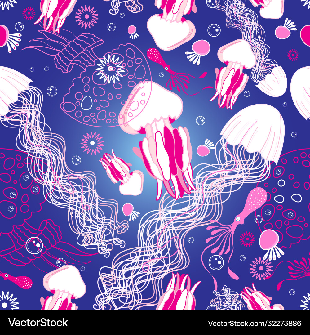 Graphic pattern with jellyfish Graphic pattern with jellyfish vector image