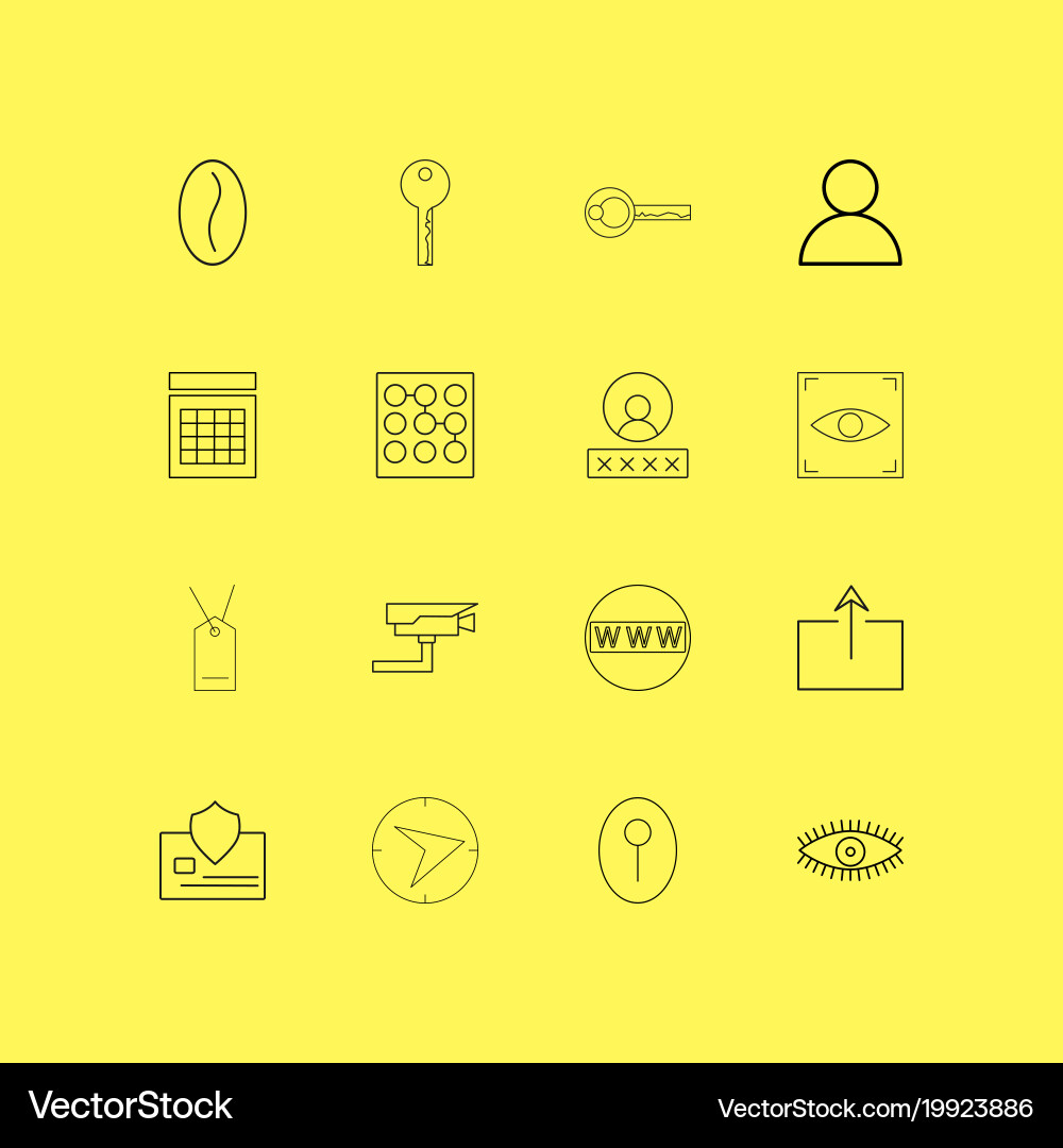 Internet technologies linear icon set simple vector image