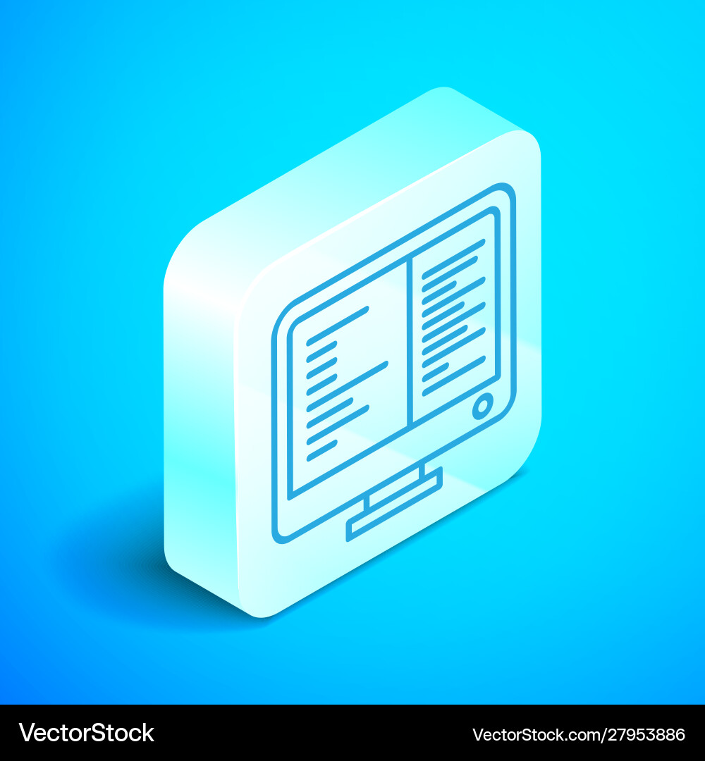 Isometric line computer monitor screen icon Isometric line computer monitor screen icon Vector Image