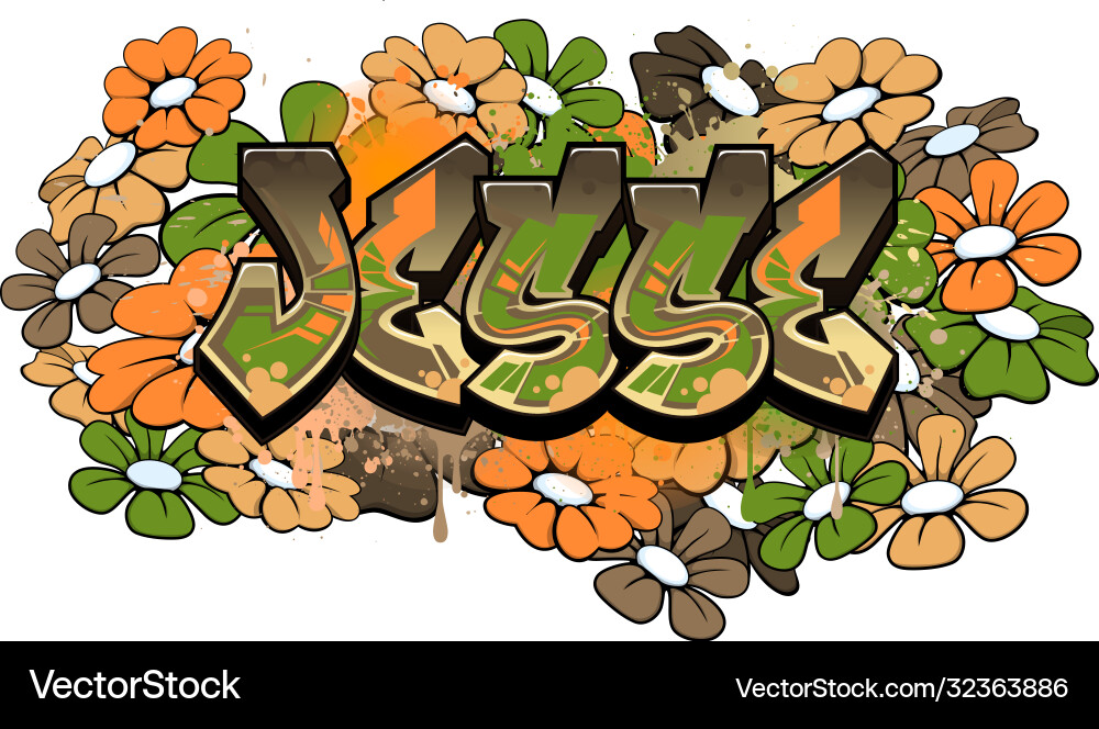 Jesse graffiti text logotype design vector image