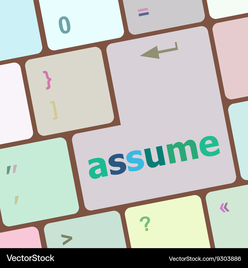 Keyboard with enter button assume word vector image