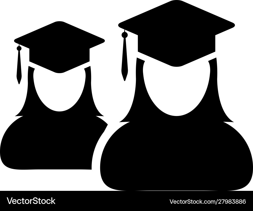Learning icon female group students person Learning icon female group students person vector image