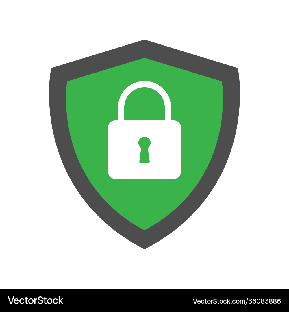 Lock and shield icon security symbol guard safe Vector Image