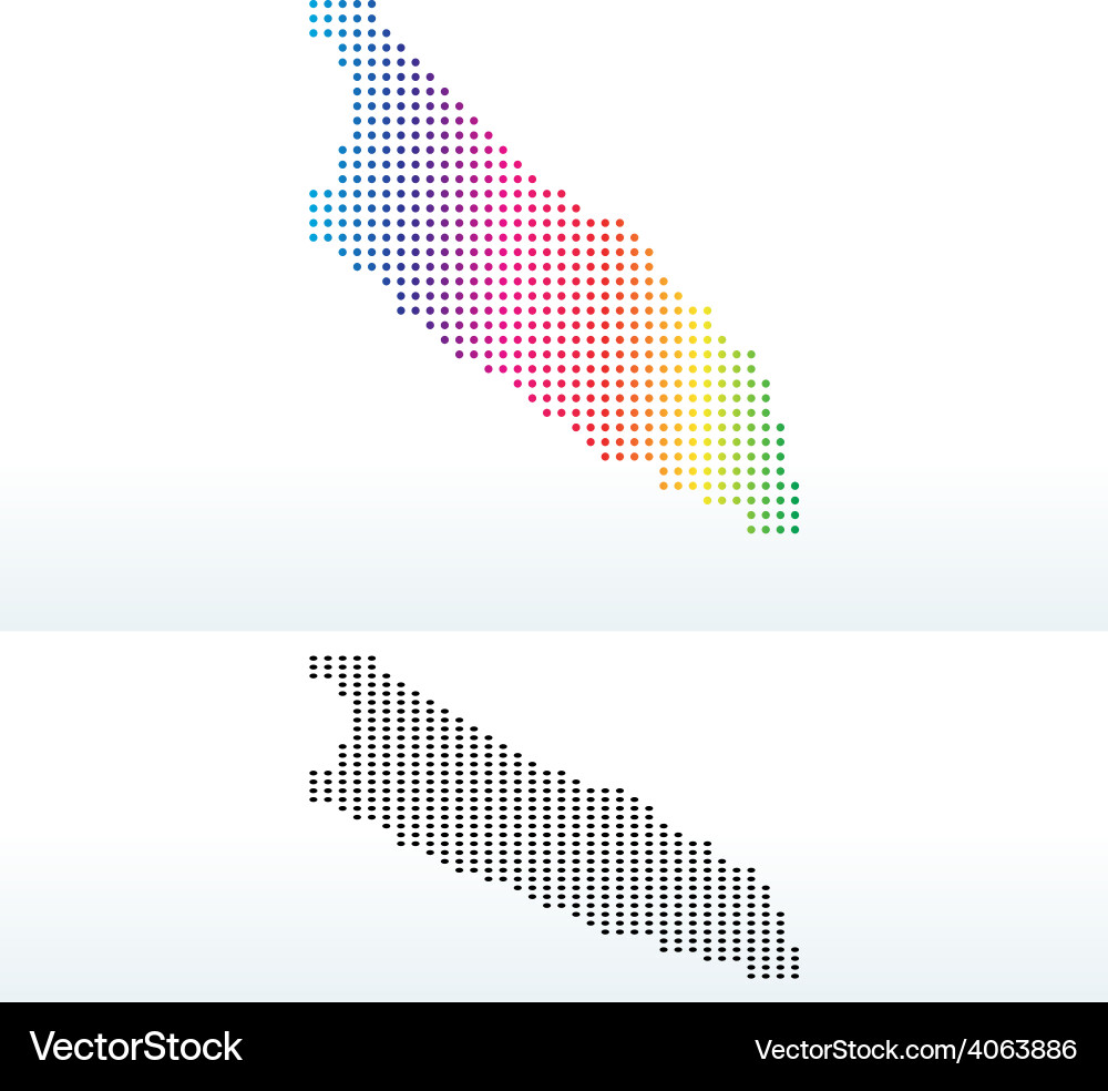 Map of aruba with dot pattern vector image