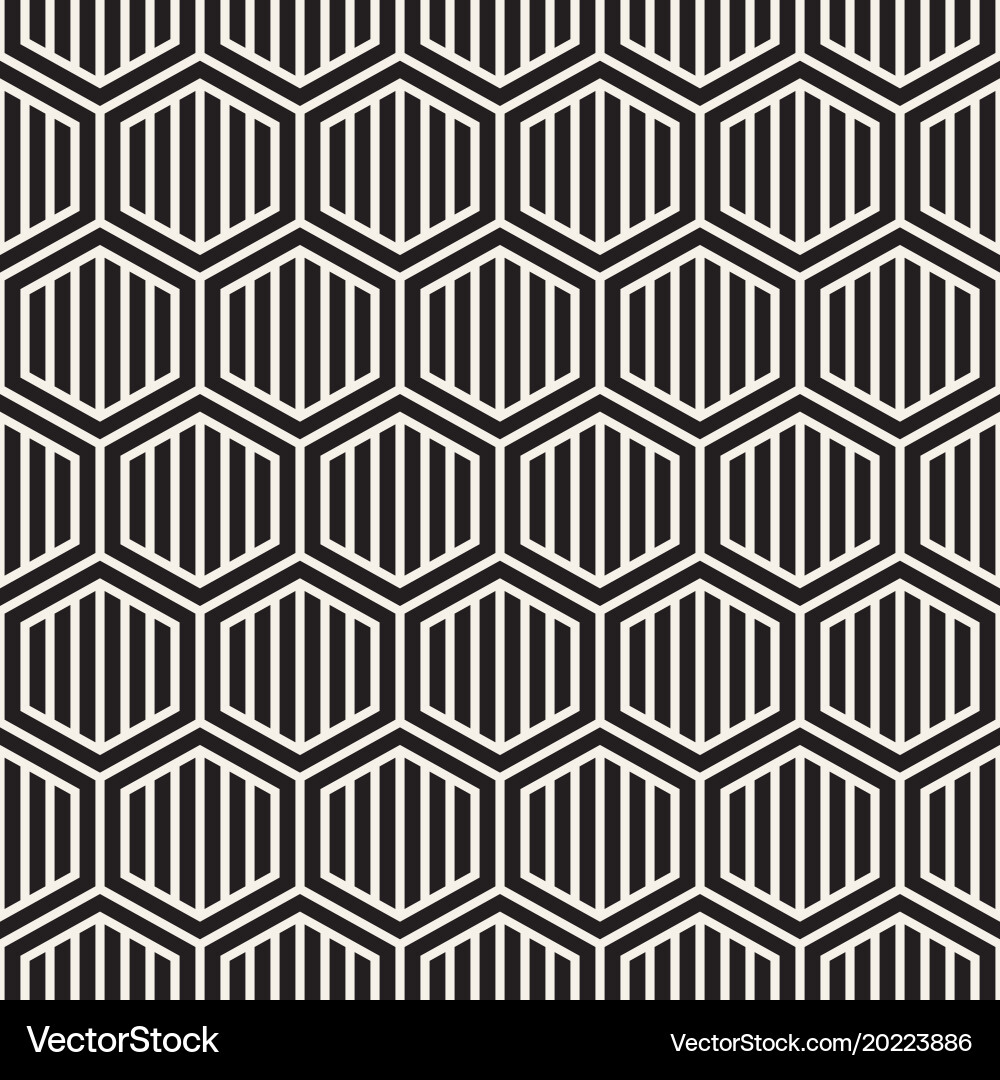 Modern Hexagonal Stripes Pattern Vector Image