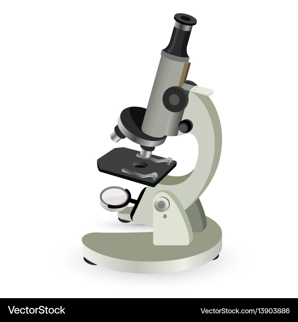 Modern microscope in flat design isolated on white Modern microscope in flat design isolated on white vector image