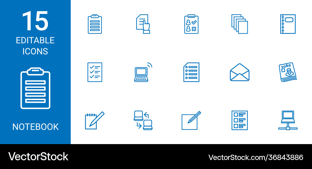 Notebook icons vector image