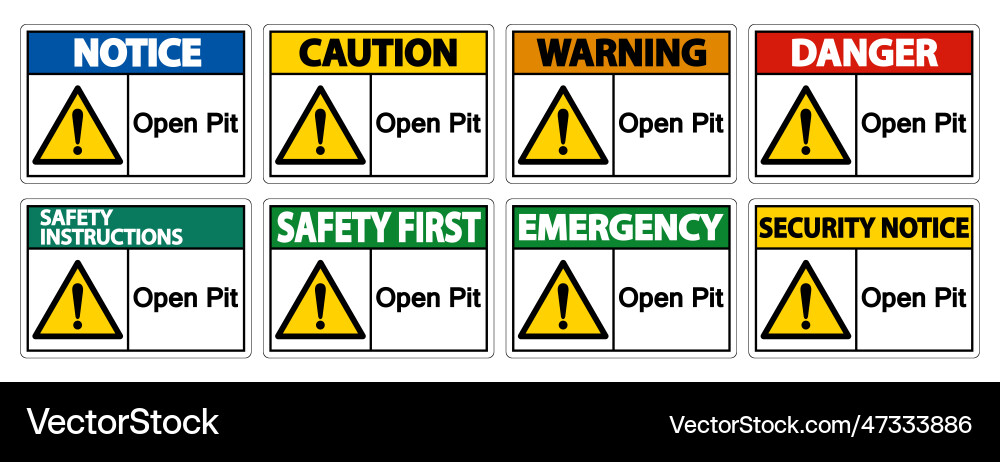 Open pit sign isolate on white background eps10 Open pit sign isolate on white background eps10 vector image