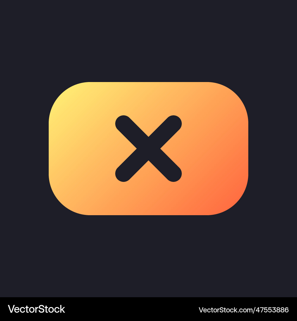 Remove background orange solid gradient ui icon Remove background orange solid gradient ui icon vector image