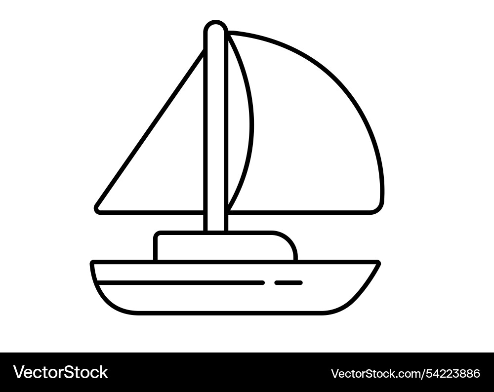 Sailboat line art simple design Sailboat line art simple design vector image