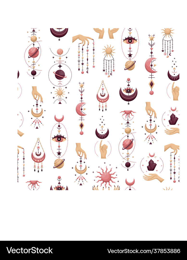Seamless pattern with mystical astrological Seamless pattern with mystical astrological vector image