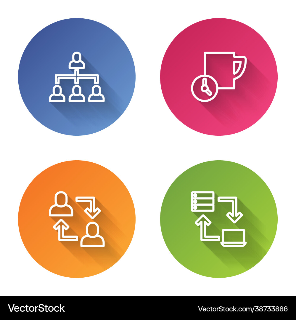 Set line hierarchy organogram chart time Set line hierarchy organogram chart time Vector Image