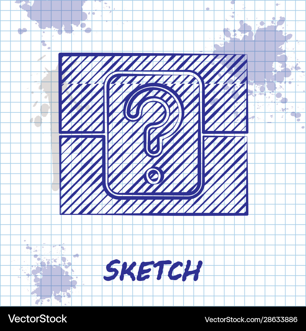 Sketch line mystery box or random loot Sketch line mystery box or random loot vector image