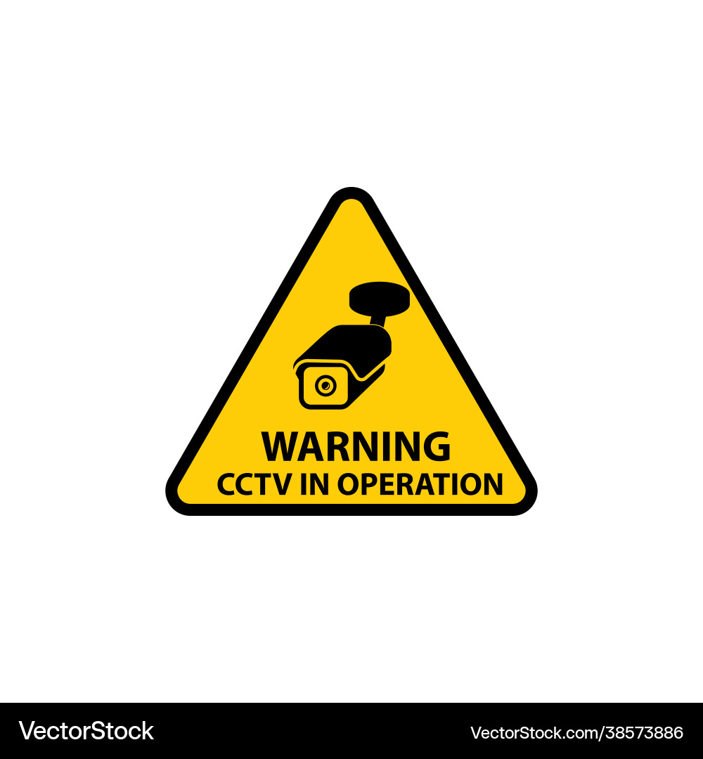 Warning cctv in operation sign triangle shape Warning cctv in operation sign triangle shape Vector Image