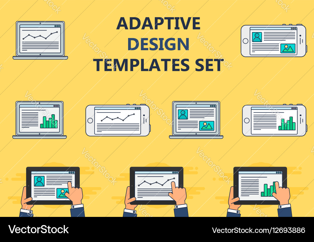 Web template of adaptive site or article form Vector Image