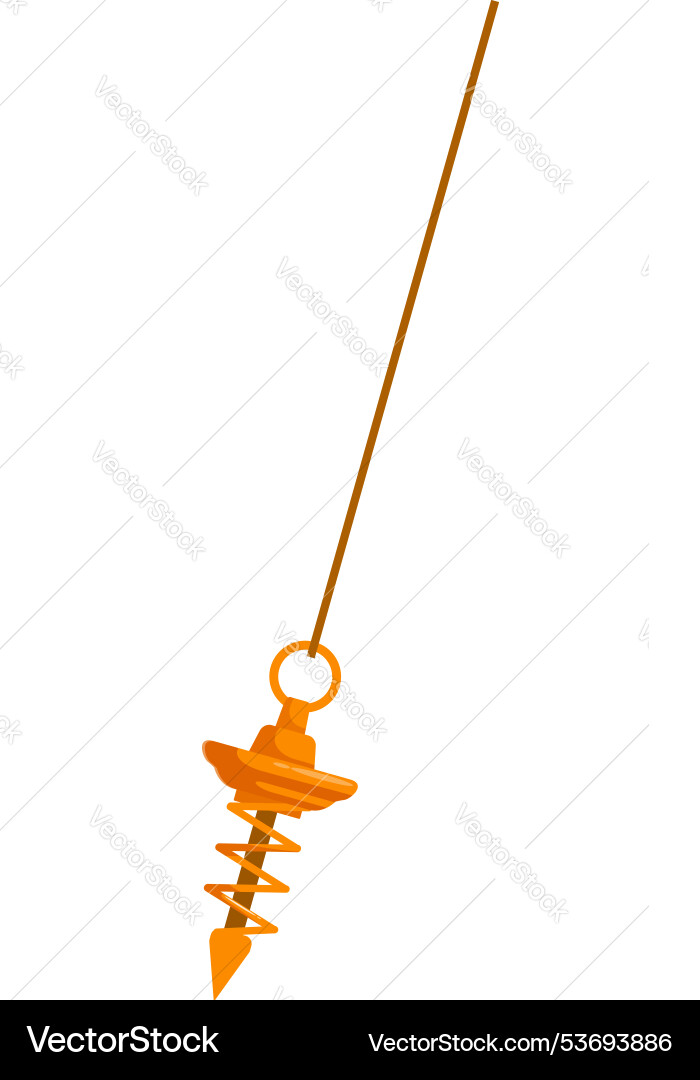 Yellow plumb bob with a spring is hanging from Yellow plumb bob with a spring is hanging from vector image