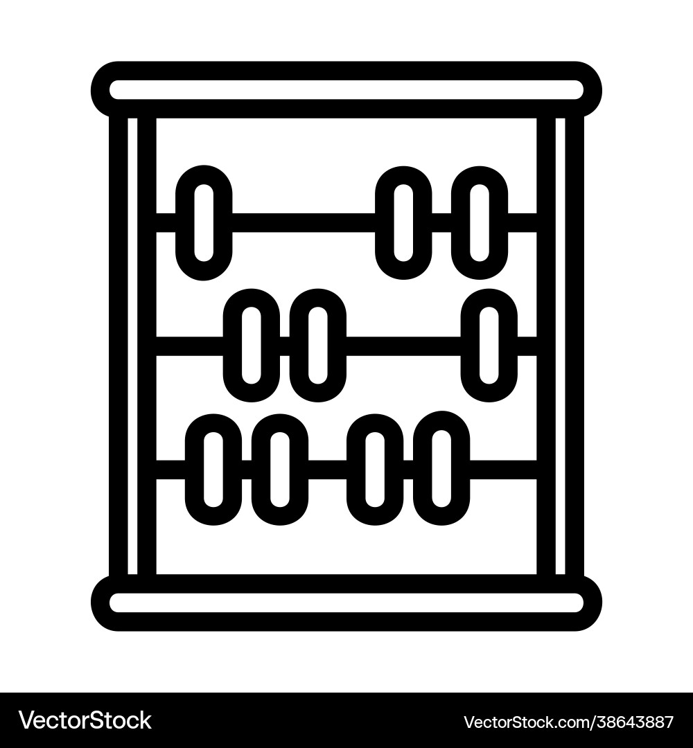 Abacus icon in line style for any projects Vector Image