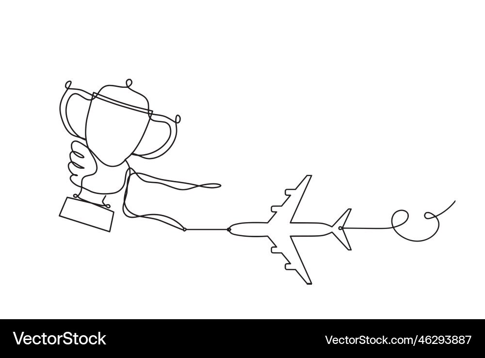 Abstract cup with plane as continuous lines Abstract cup with plane as continuous lines vector image