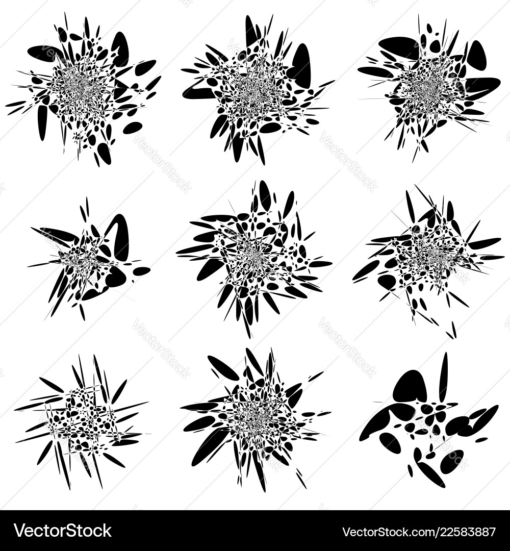 Abstract fluid-like shape set splatter splash vector image
