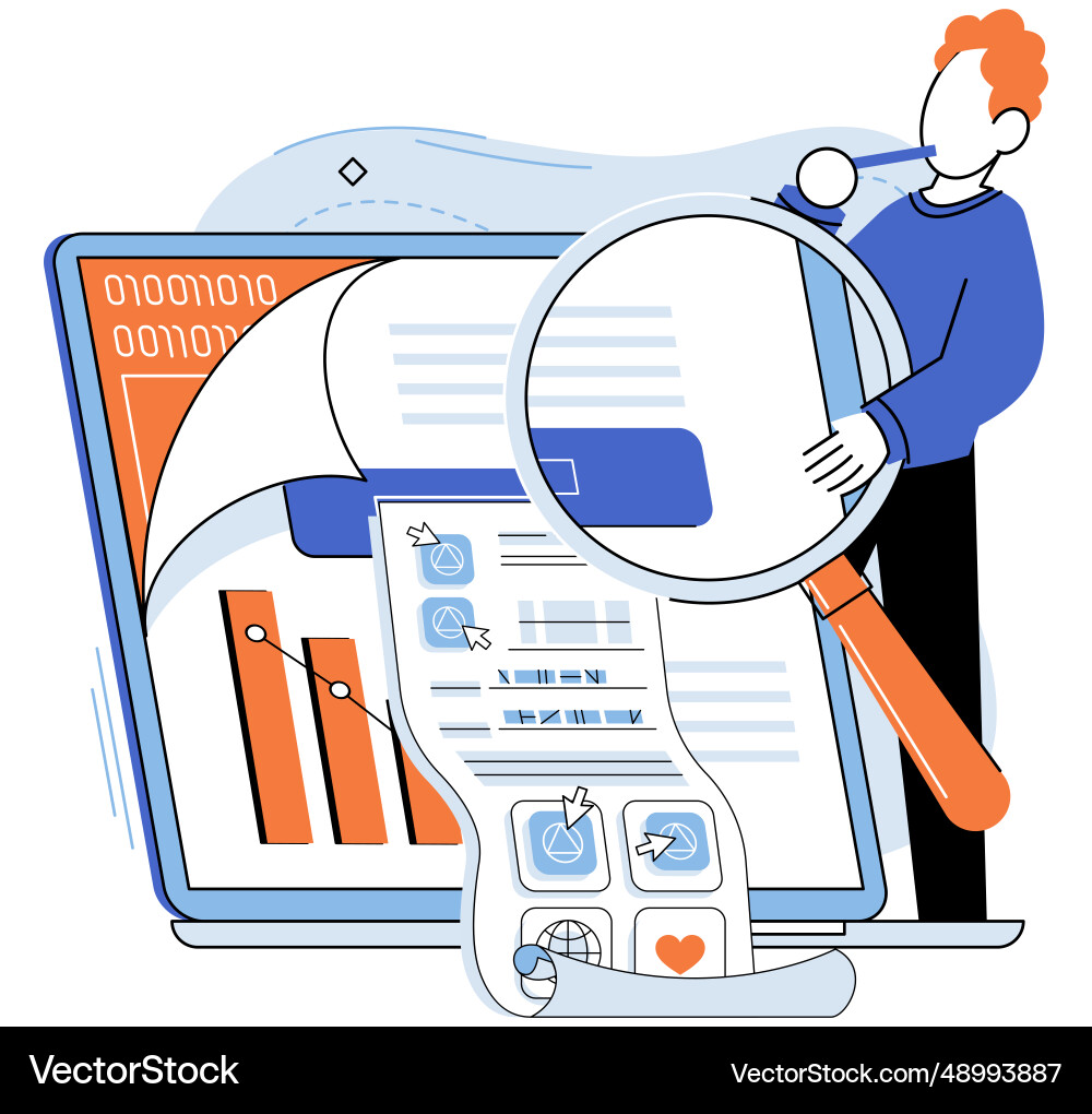 Application testing metaphor software Vector Image