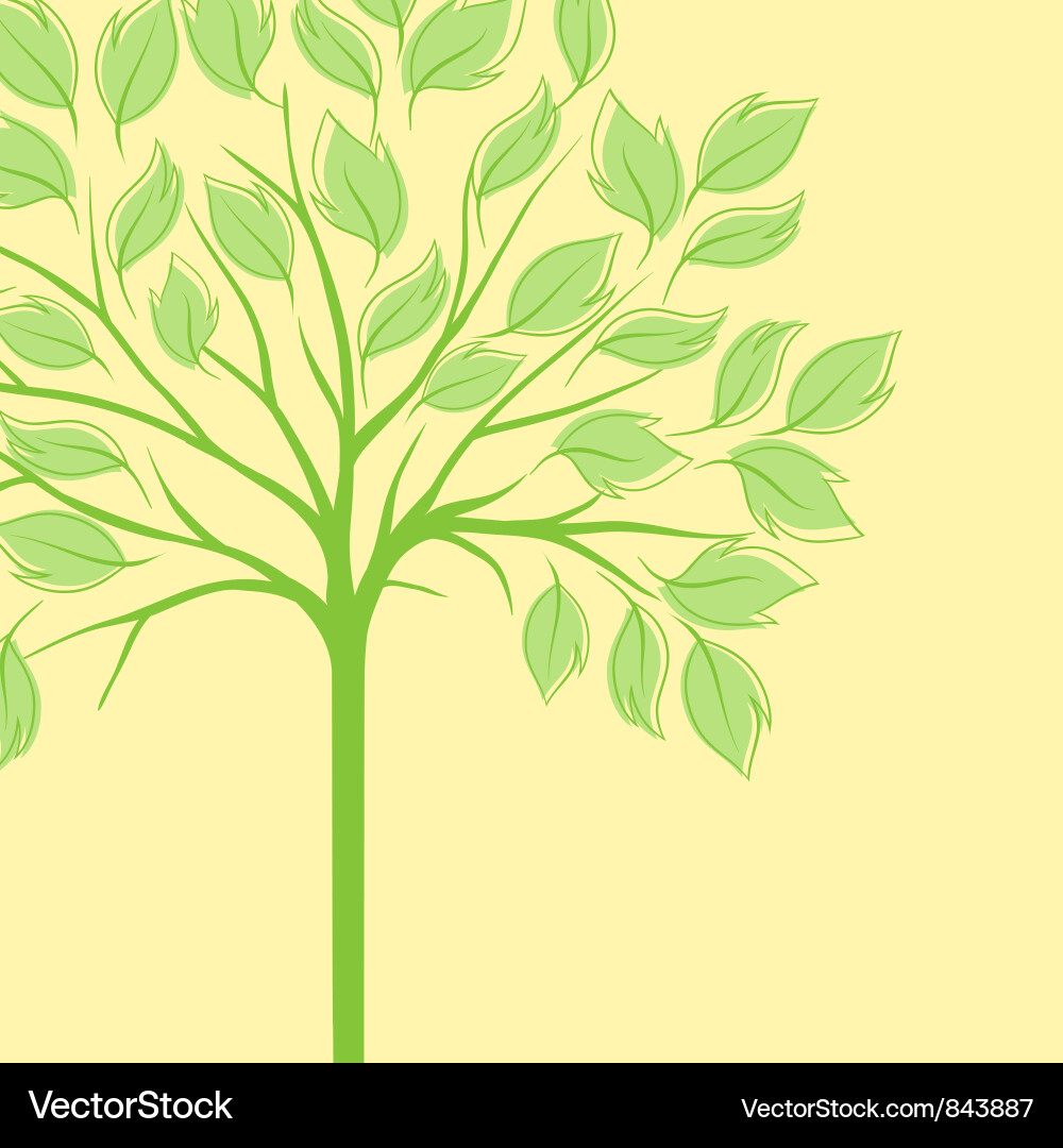 Card design with stylized trees and text vector image