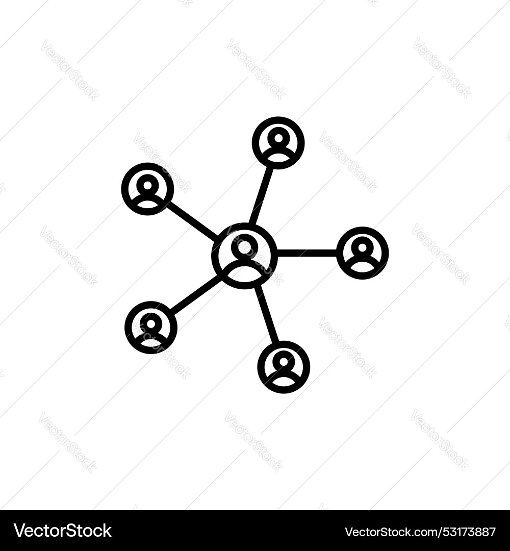 Chart network icon set social media connect Vector Image