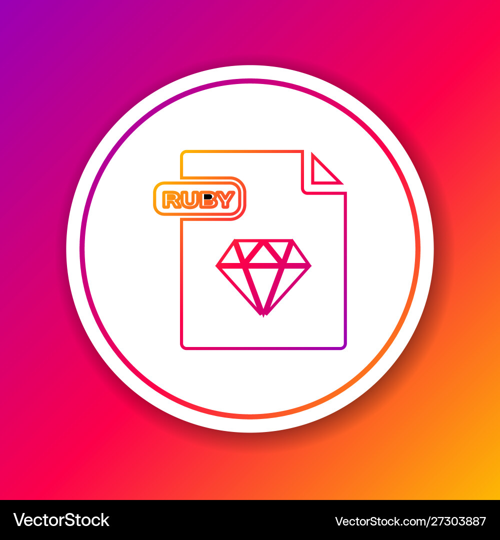 Color line ruby file document download Color line ruby file document download vector image