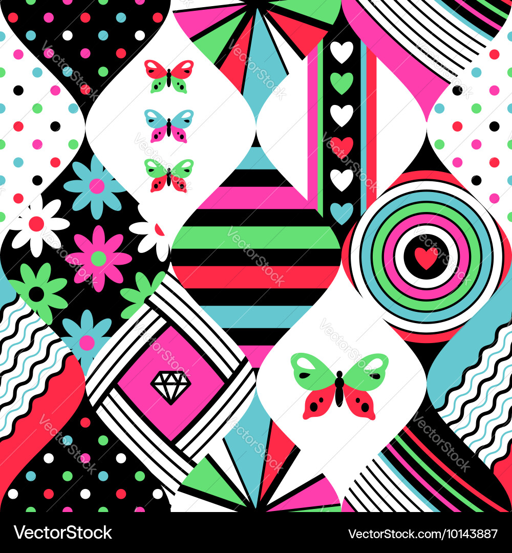 Colorful Patchwork Pattern vector image