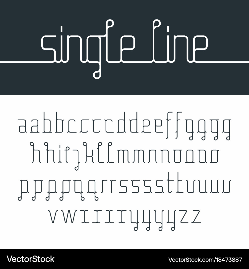 Elegant Single Line Font Vector Image