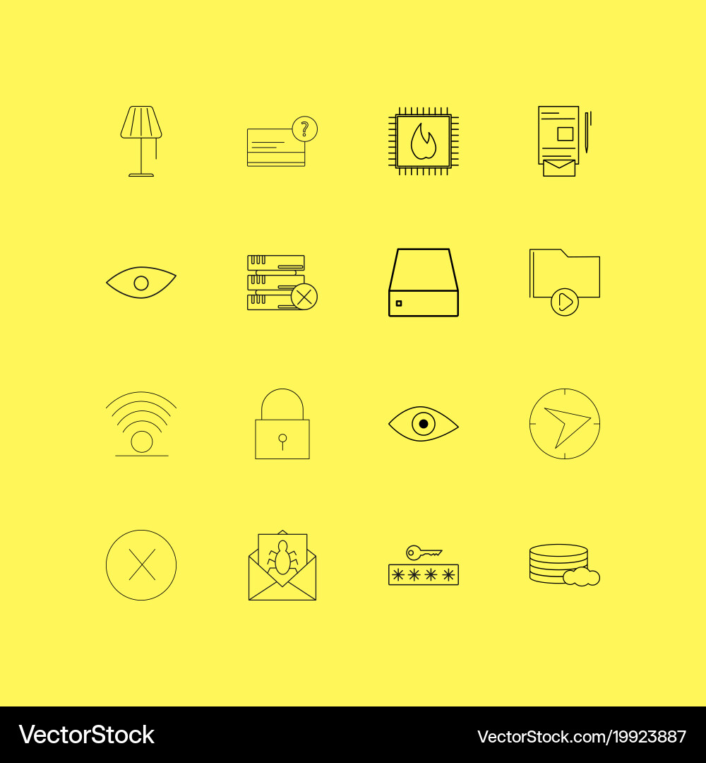 Internet technologies linear icon set simple vector image