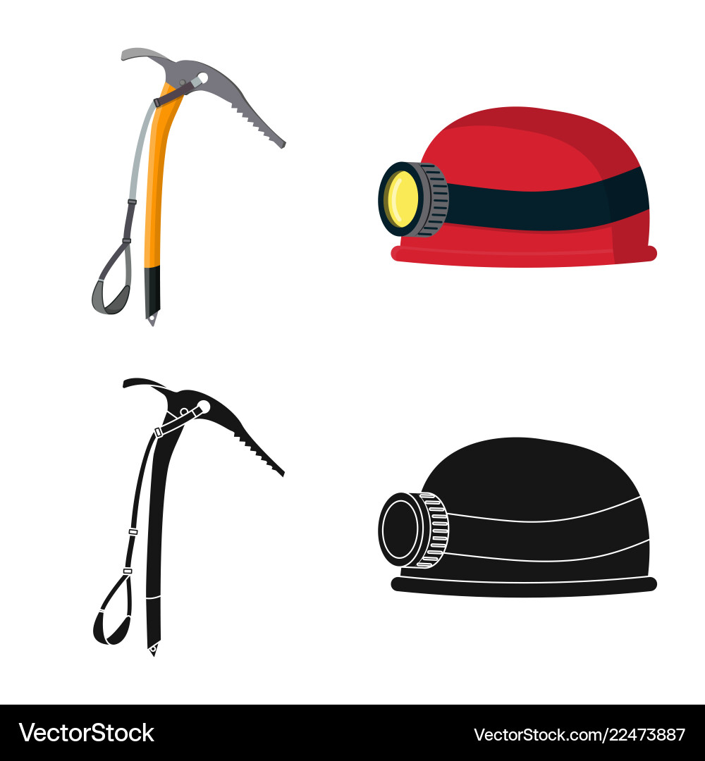 Isolated object of mountaineering and peak icon Isolated object of mountaineering and peak icon Vector Image