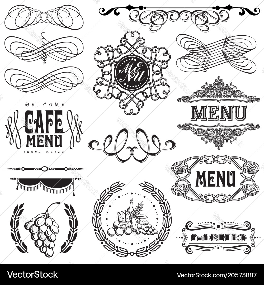 Label set for restaurant menu design vector image