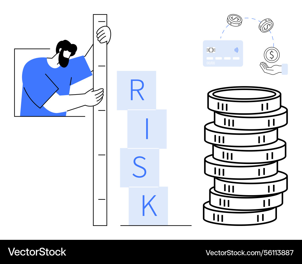 Measuring financial risk with stackable elements Vector Image